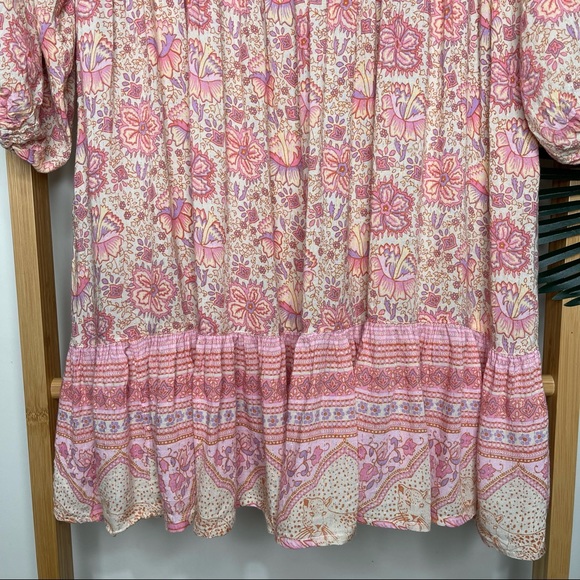 SOLD Spell Poinciana Pink Floral Mini Dress S - Picture 5 of 12